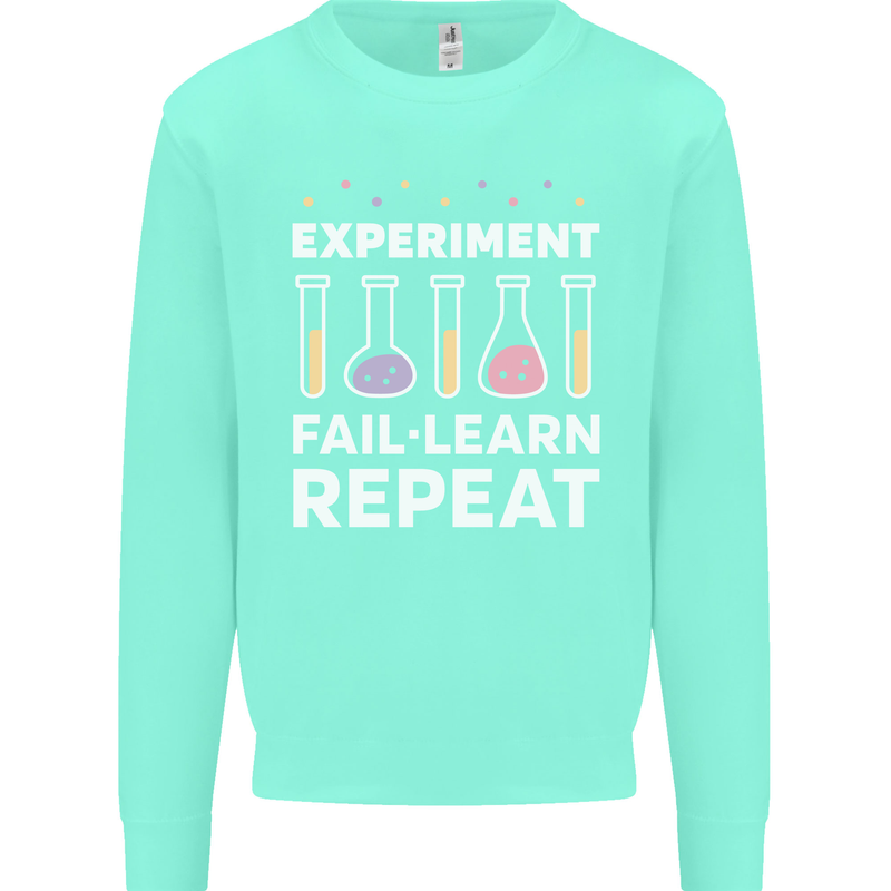 Science Experiment Fail Repeat Chemistry Geek Kids Sweatshirt Jumper Peppermint