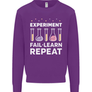 Science Experiment Fail Repeat Chemistry Geek Kids Sweatshirt Jumper Purple