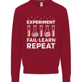 Science Experiment Fail Repeat Chemistry Geek Kids Sweatshirt Jumper Red
