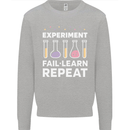 Science Experiment Fail Repeat Chemistry Geek Kids Sweatshirt Jumper Sports Grey