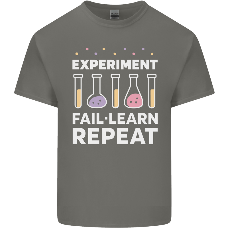 Science Experiment Fail Repeat Chemistry Geek Kids T-Shirt Childrens Charcoal