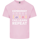 Science Experiment Fail Repeat Chemistry Geek Kids T-Shirt Childrens Light Pink