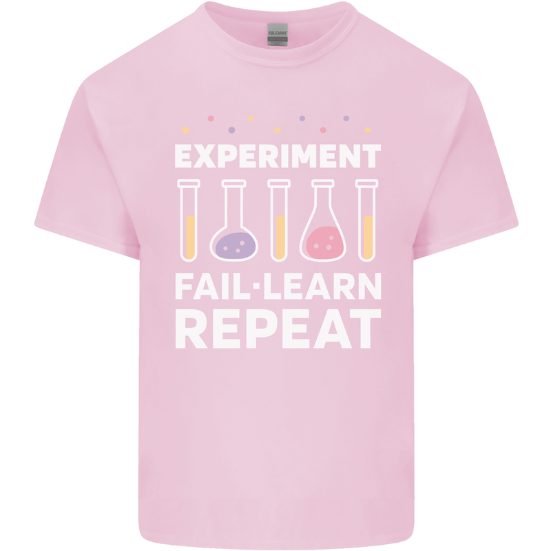Science Experiment Fail Repeat Chemistry Geek Kids T-Shirt Childrens Light Pink