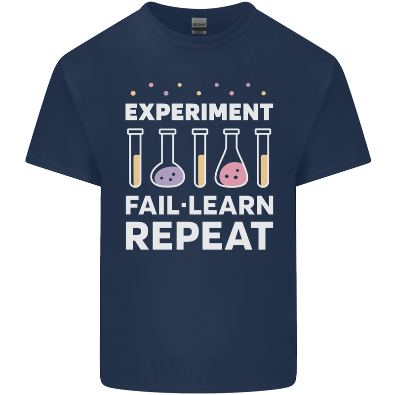 Science Experiment Fail Repeat Chemistry Geek Kids T-Shirt Childrens Navy Blue