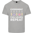Science Experiment Fail Repeat Chemistry Geek Kids T-Shirt Childrens Sports Grey