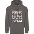 Science Experiment Fail Repeat Chemistry Geek Mens 80% Cotton Hoodie Charcoal