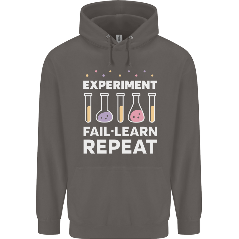 Science Experiment Fail Repeat Chemistry Geek Mens 80% Cotton Hoodie Charcoal