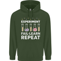 Science Experiment Fail Repeat Chemistry Geek Mens 80% Cotton Hoodie Forest Green