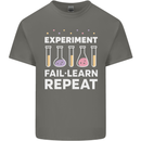 Science Experiment Fail Repeat Chemistry Geek Mens Cotton T-Shirt Tee Top Charcoal