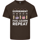 Science Experiment Fail Repeat Chemistry Geek Mens Cotton T-Shirt Tee Top Dark Chocolate