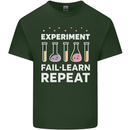Science Experiment Fail Repeat Chemistry Geek Mens Cotton T-Shirt Tee Top Forest Green