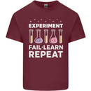 Science Experiment Fail Repeat Chemistry Geek Mens Cotton T-Shirt Tee Top Maroon