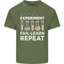 Science Experiment Fail Repeat Chemistry Geek Mens Cotton T-Shirt Tee Top Military Green