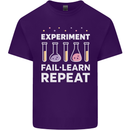 Science Experiment Fail Repeat Chemistry Geek Mens Cotton T-Shirt Tee Top Purple