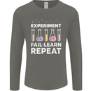Science Experiment Fail Repeat Chemistry Geek Mens Long Sleeve T-Shirt Charcoal