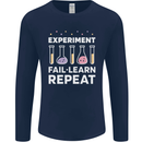Science Experiment Fail Repeat Chemistry Geek Mens Long Sleeve T-Shirt Navy Blue