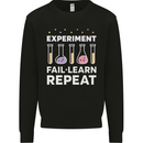 Science Experiment Fail Repeat Chemistry Geek Mens Sweatshirt Jumper Black