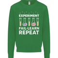 Science Experiment Fail Repeat Chemistry Geek Mens Sweatshirt Jumper Irish Green