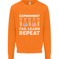 Science Experiment Fail Repeat Chemistry Geek Mens Sweatshirt Jumper Orange
