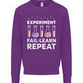 Science Experiment Fail Repeat Chemistry Geek Mens Sweatshirt Jumper Purple