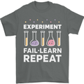 Science Experiment Fail Repeat Chemistry Geek Mens T-Shirt 100% Cotton Charcoal