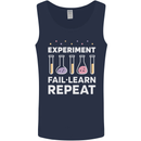 Science Experiment Fail Repeat Chemistry Geek Mens Vest Tank Top Navy Blue