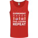 Science Experiment Fail Repeat Chemistry Geek Mens Vest Tank Top Red