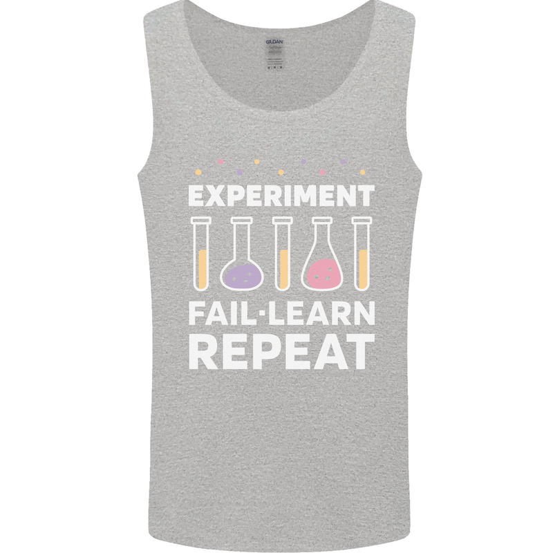 Science Experiment Fail Repeat Chemistry Geek Mens Vest Tank Top Sports Grey
