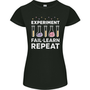 Science Experiment Fail Repeat Chemistry Geek Womens Petite Cut T-Shirt Black