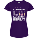Science Experiment Fail Repeat Chemistry Geek Womens Petite Cut T-Shirt Purple
