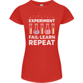 Science Experiment Fail Repeat Chemistry Geek Womens Petite Cut T-Shirt Red
