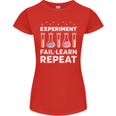 Science Experiment Fail Repeat Chemistry Geek Womens Petite Cut T-Shirt Red