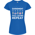 Science Experiment Fail Repeat Chemistry Geek Womens Petite Cut T-Shirt Royal Blue