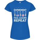 Science Experiment Fail Repeat Chemistry Geek Womens Petite Cut T-Shirt Royal Blue