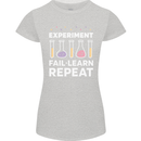 Science Experiment Fail Repeat Chemistry Geek Womens Petite Cut T-Shirt Sports Grey