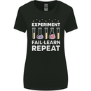 Science Experiment Fail Repeat Chemistry Geek Womens Wider Cut T-Shirt Black