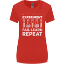 Science Experiment Fail Repeat Chemistry Geek Womens Wider Cut T-Shirt Red