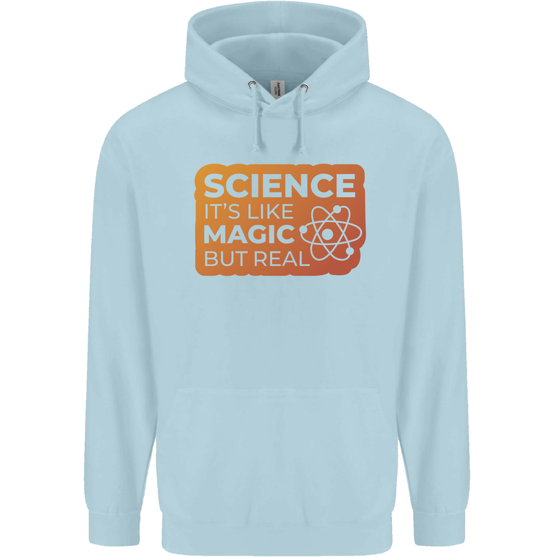 Science Like Magic but Real Physics Geek Childrens Kids Hoodie Light Blue
