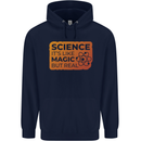 Science Like Magic but Real Physics Geek Childrens Kids Hoodie Navy Blue