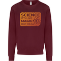 Science Like Magic but Real Physics Geek Kids Sweatshirt Jumper Maroon