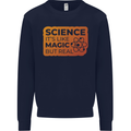 Science Like Magic but Real Physics Geek Kids Sweatshirt Jumper Navy Blue