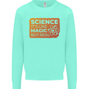 Science Like Magic but Real Physics Geek Kids Sweatshirt Jumper Peppermint