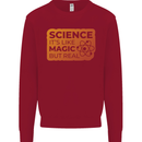Science Like Magic but Real Physics Geek Kids Sweatshirt Jumper Red