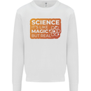 Science Like Magic but Real Physics Geek Kids Sweatshirt Jumper White