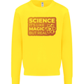 Science Like Magic but Real Physics Geek Kids Sweatshirt Jumper Yellow