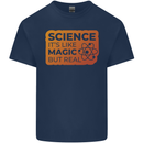 Science Like Magic but Real Physics Geek Kids T-Shirt Childrens Navy Blue