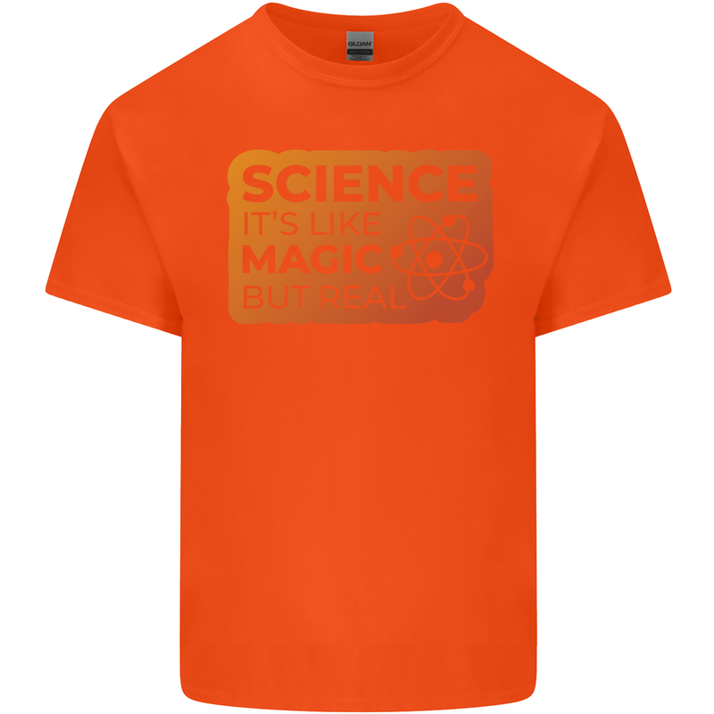 Science Like Magic but Real Physics Geek Kids T-Shirt Childrens Orange