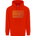 Science Like Magic but Real Physics Geek Mens 80% Cotton Hoodie Bright Red