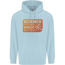 Science Like Magic but Real Physics Geek Mens 80% Cotton Hoodie Light Blue