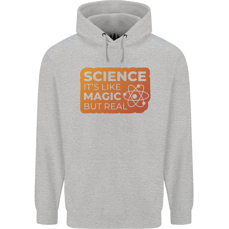 Science Like Magic but Real Physics Geek Mens 80% Cotton Hoodie Sports Grey